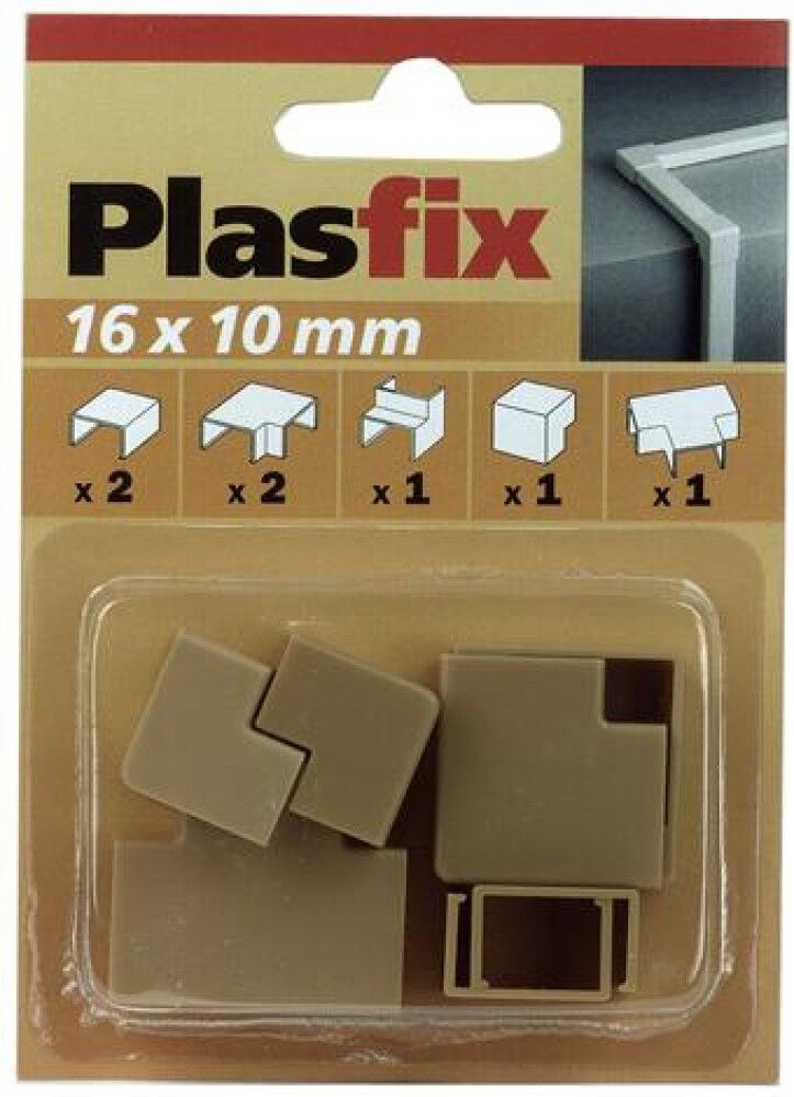 SKARV & HJØRNE PLASFIX 16X10MM EIKEFARGET