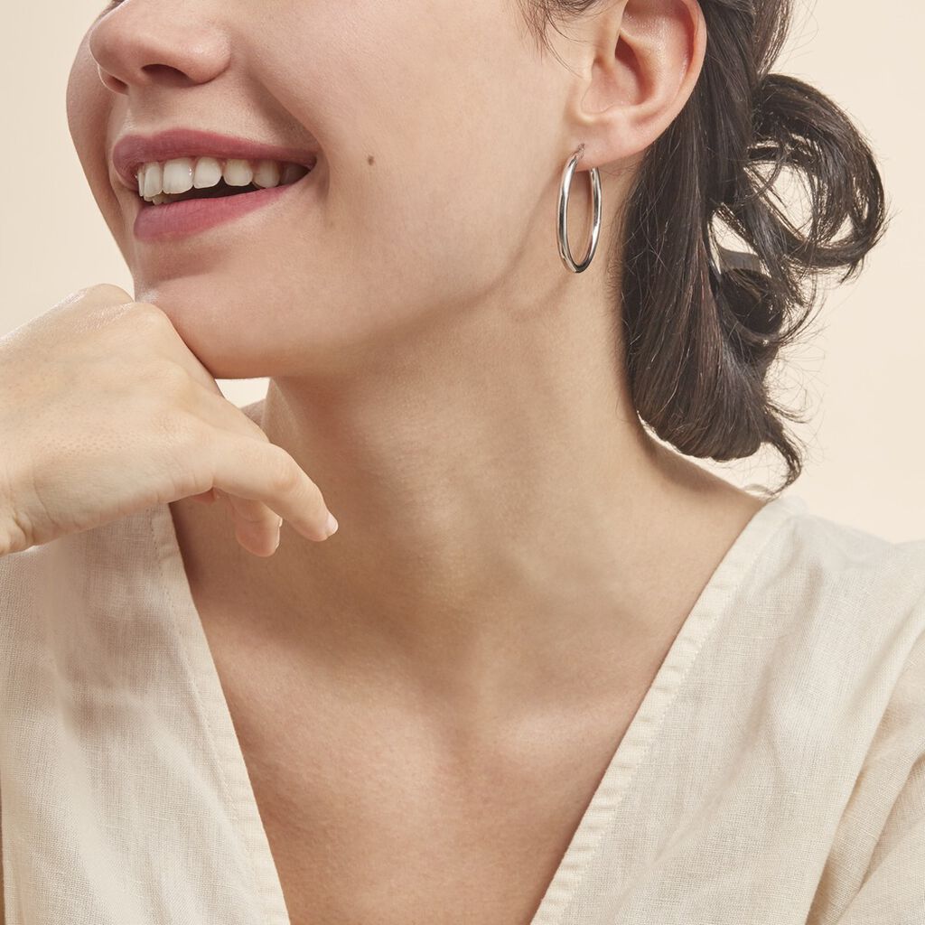 Créoles Argent Blanc Anne
