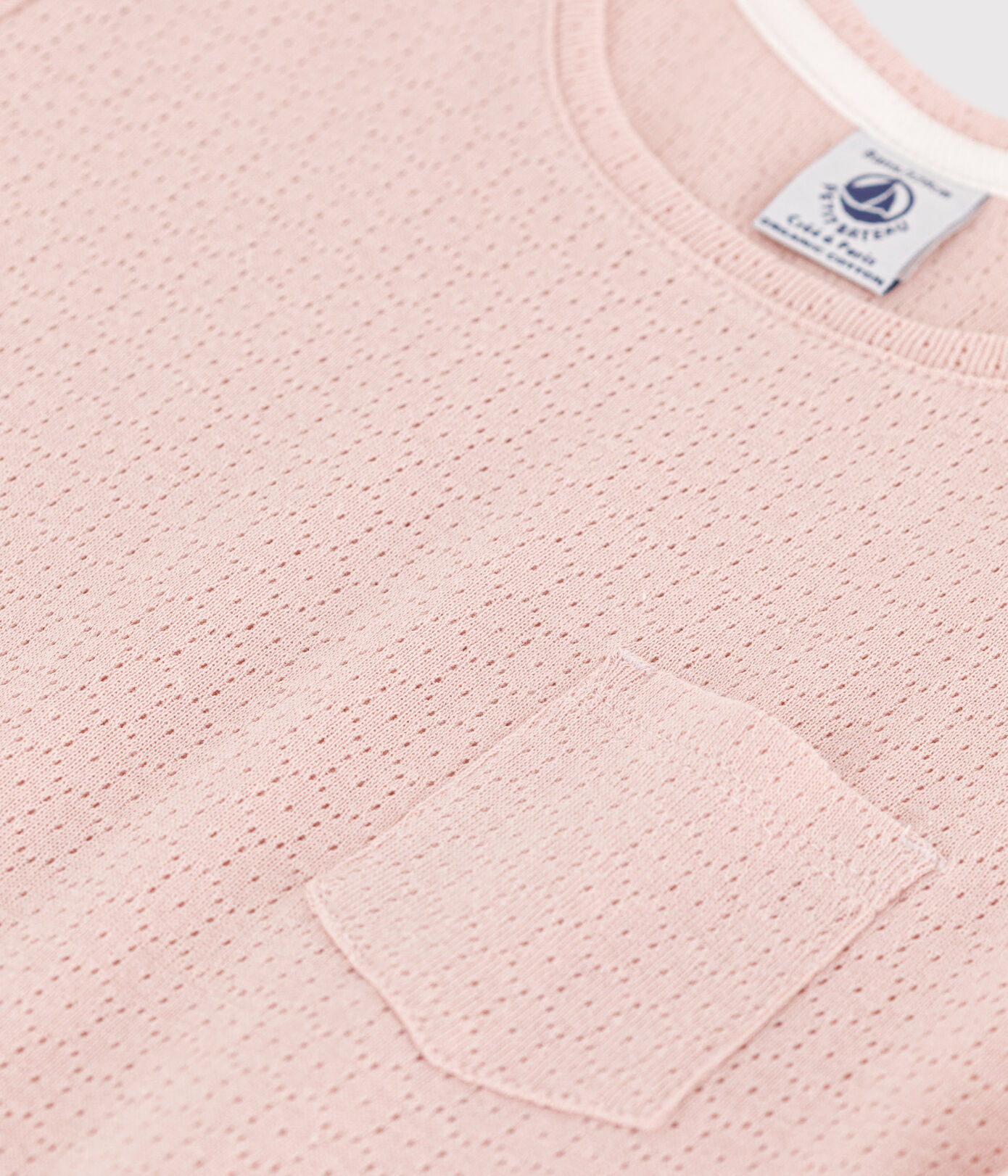 Chemise de nuit unie en coton ajouré petite fille
