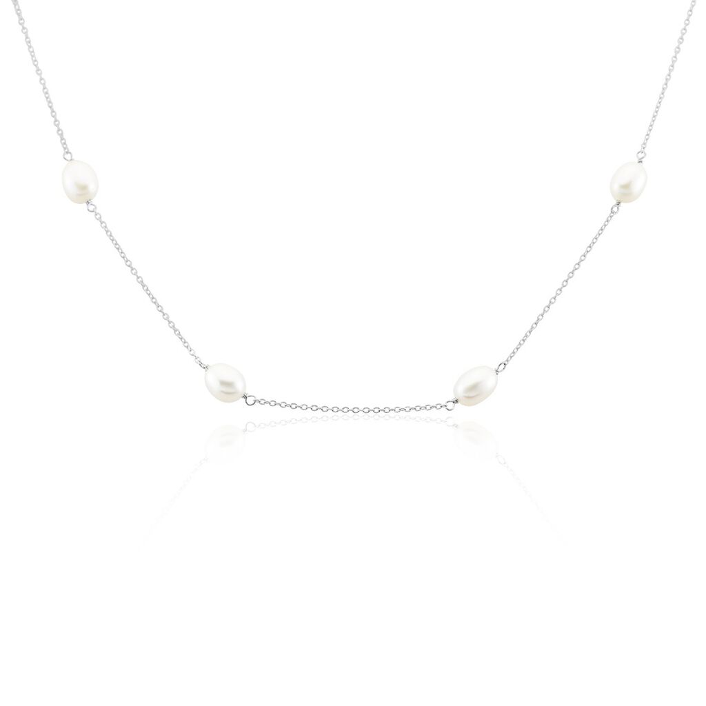 Collier Sautoir Argent Gaspar Perles De Culture 7-8mm 73cm