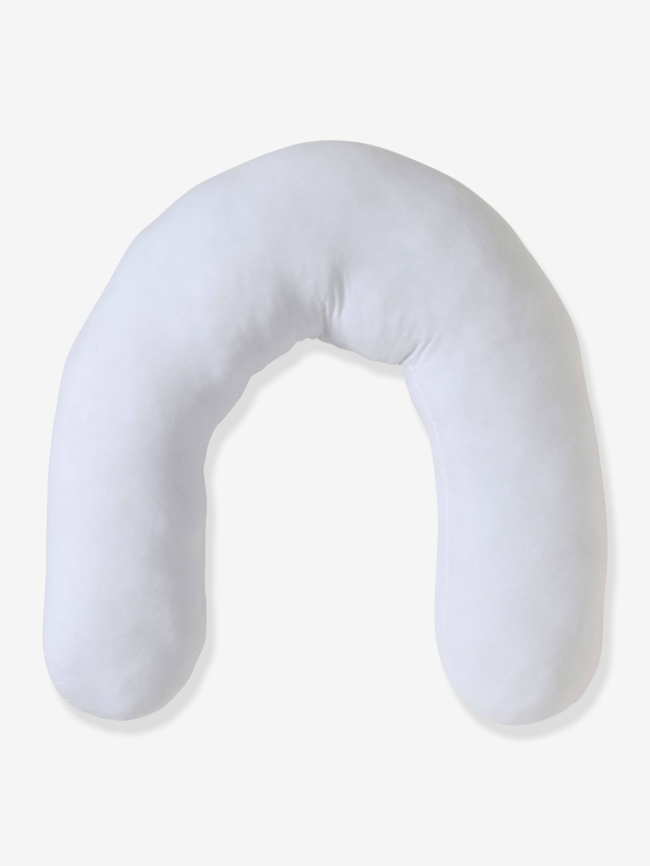 Almofada de amamentação + capa protetora em algodão orgânico estampado branco claro
