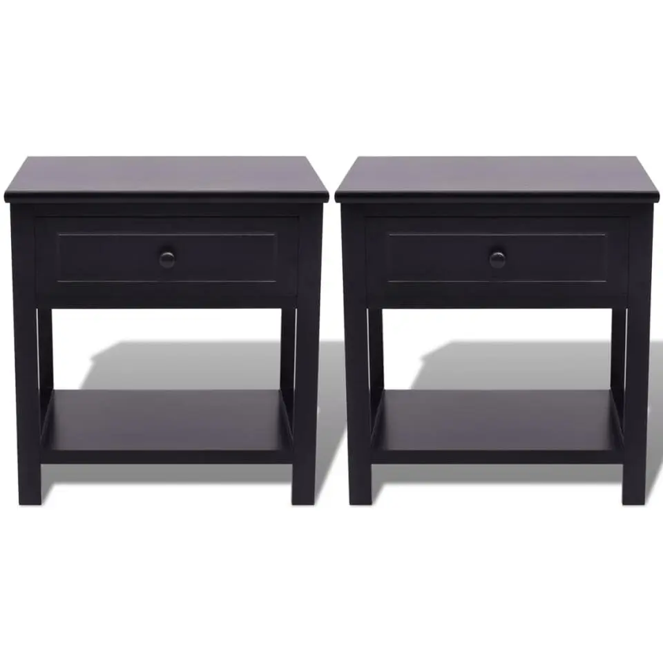 vidaXL - Kast - Zwart - Paulowniahout - 2 stuks