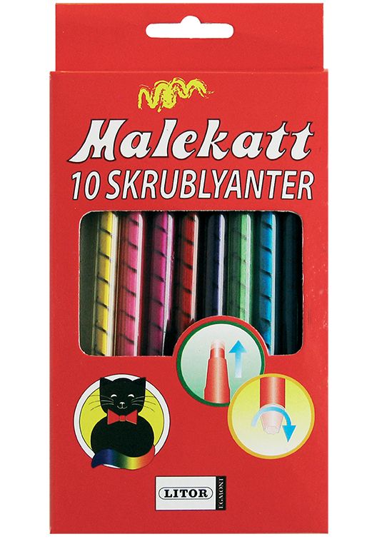 Korte fargeblyanter med blyantspisser