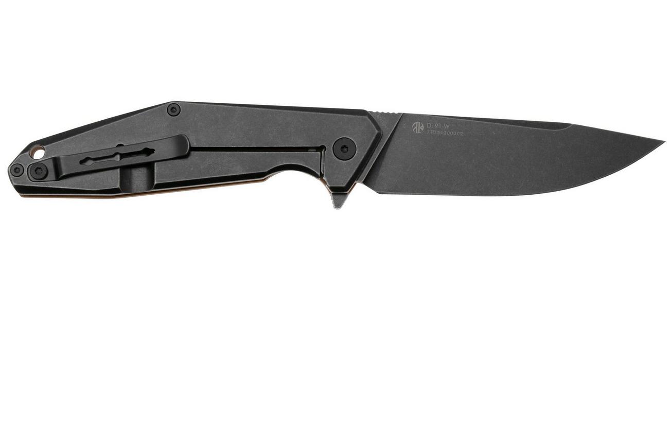 Ruike D191-W Blackwashed 8Cr13MoV, Brown G10, zakmes