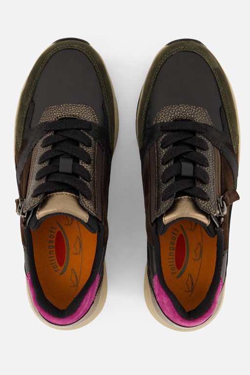 Gabor Rollingsoft Sneakers zwart Suede