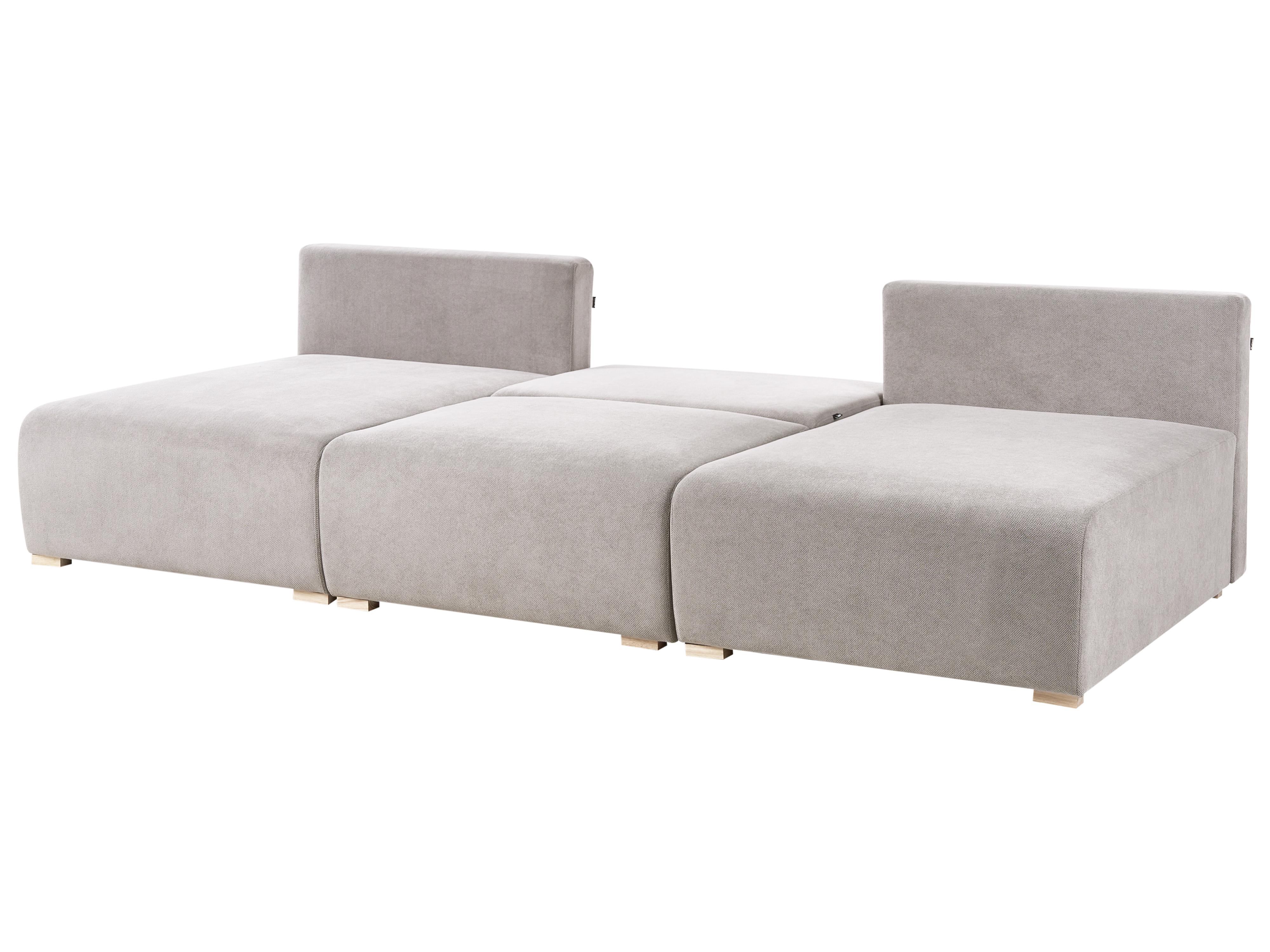 Modulaire U-vormige bank NERBO Stof Grijs