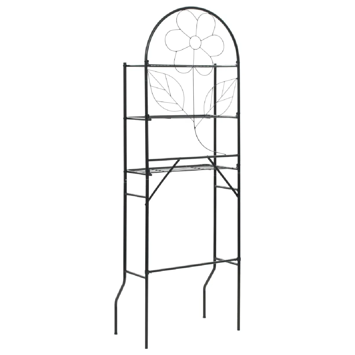 Helloshop26 Étagère de toilette en acier noir