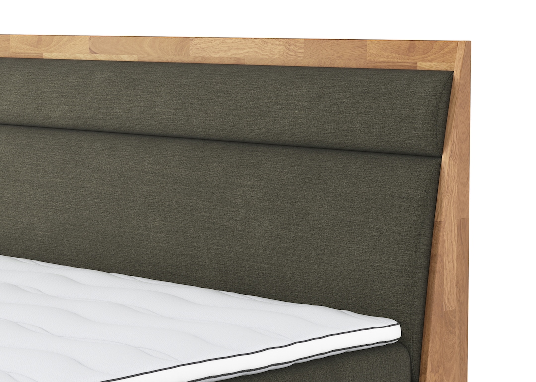 VALMONDO Boxspringbett IMOLA III 180 x 200 cm grün/ braun