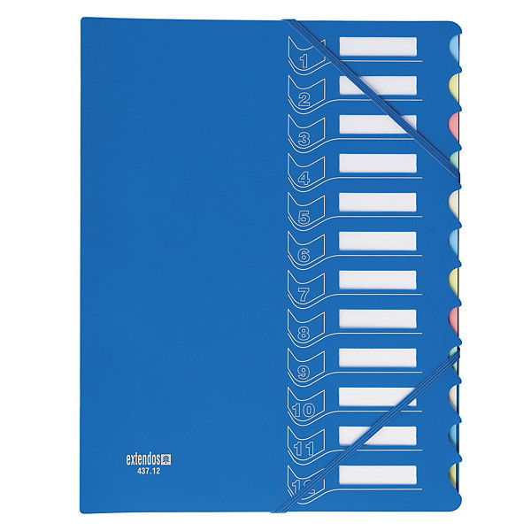 Trieur 12 touches  en polypropylène Extendos coloris bleu foncé