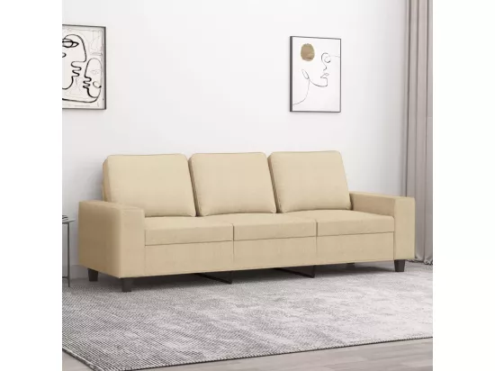 Canapé à 3 places Crème 180 cm Tissu