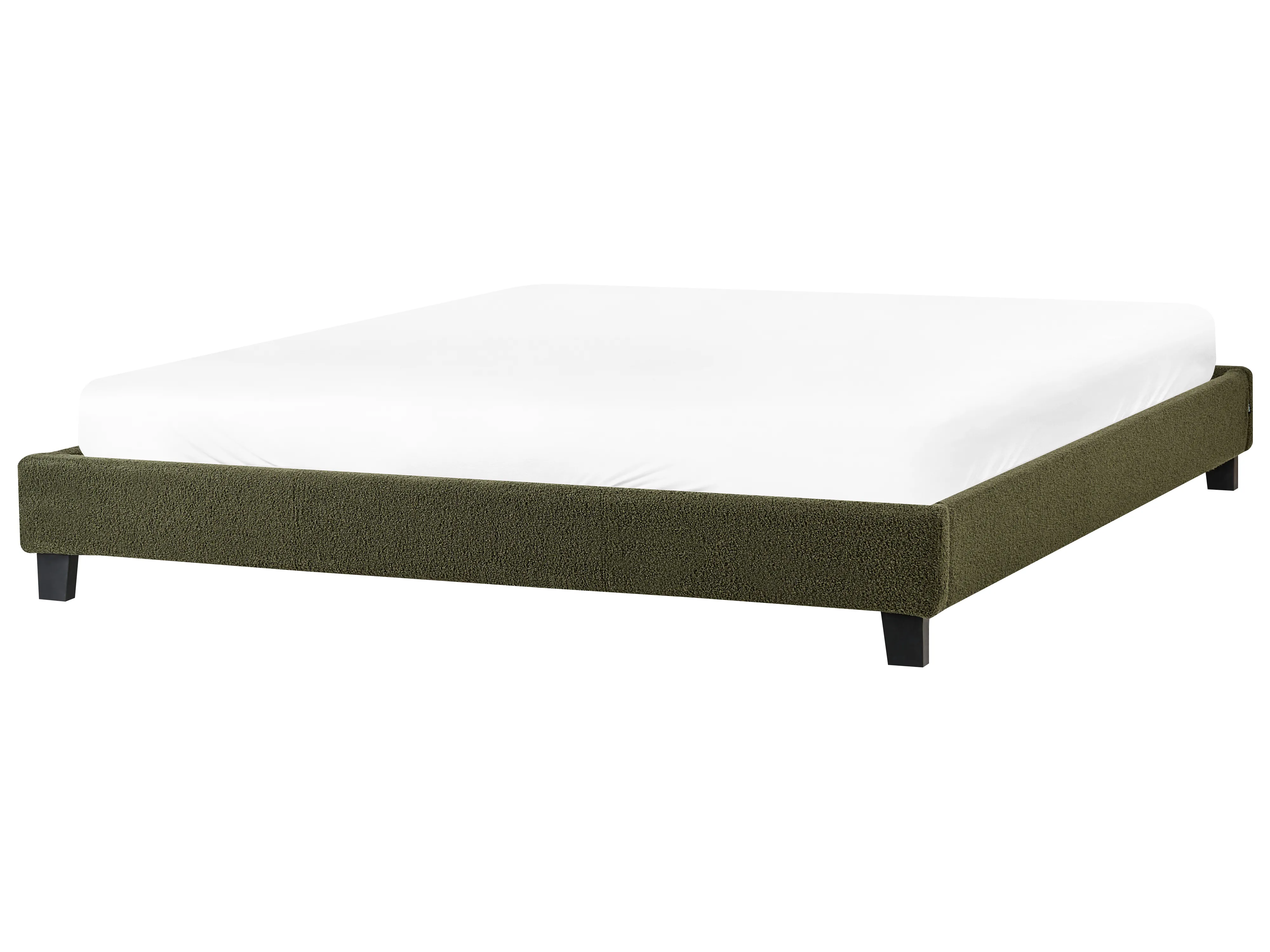 Bed zonder hoofdbord Bouclé ROANNE 180 x 200 cm Donkergroen