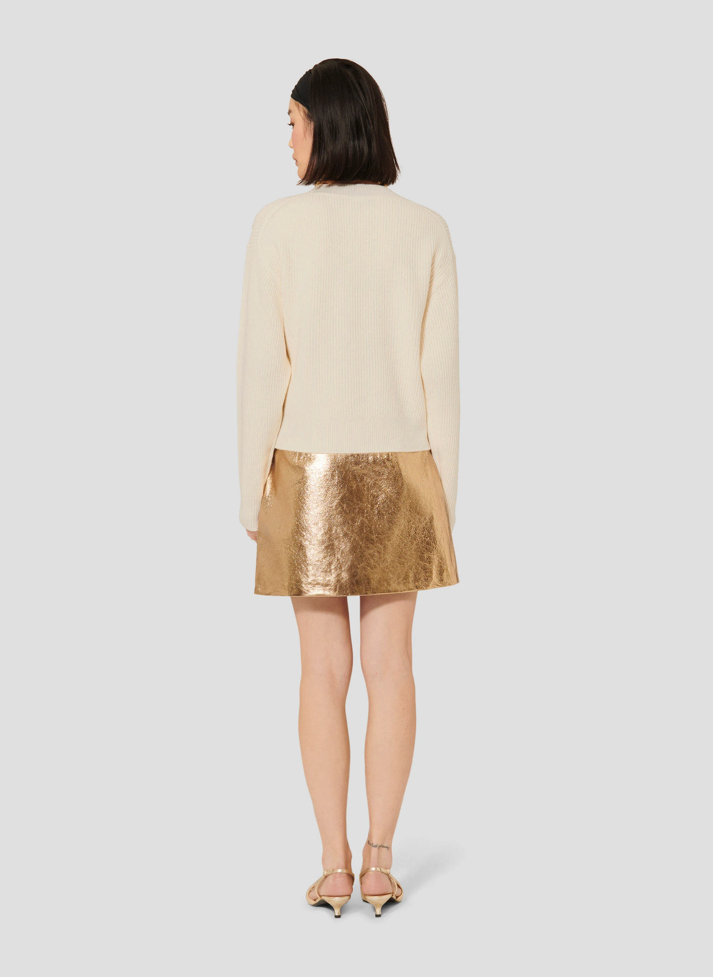 PHOEBE - Pull droit col rond en laine | Beige