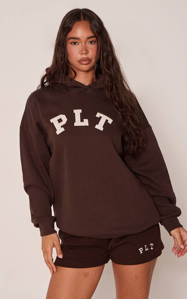Espresso Sweat À Casynthétiqueche Oversize Avec Logo Plt