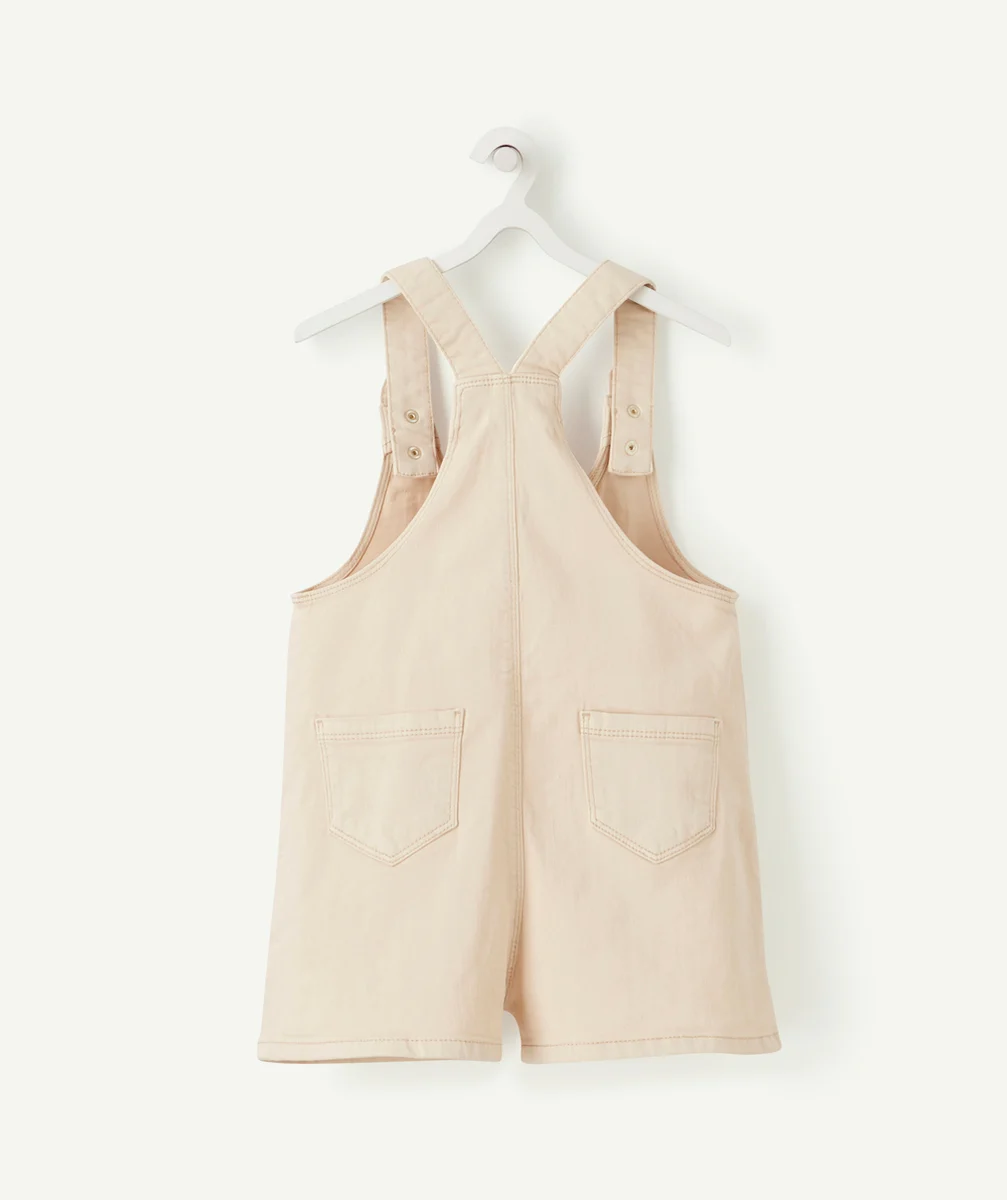 SALOPETTE COURTE EN JEAN FILLE ÉCRUE