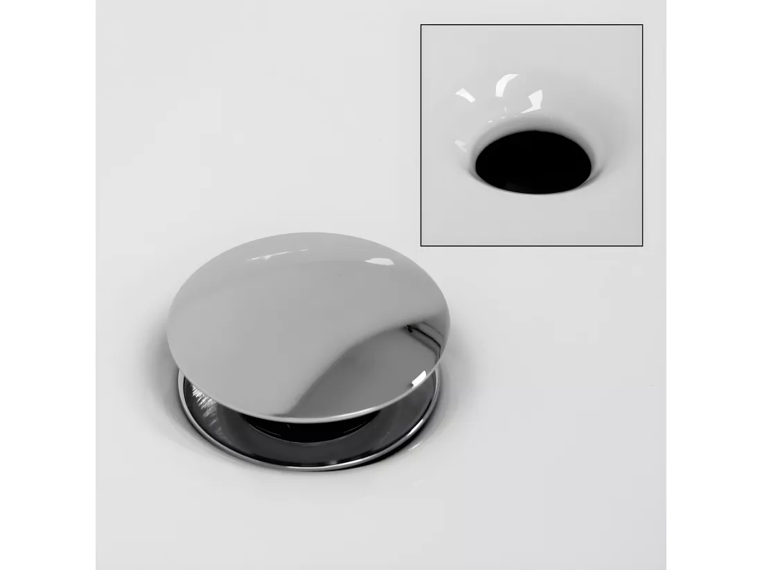 Lavabo en céramique blanc avec garniture de vidage vasque à poser ECD Germany