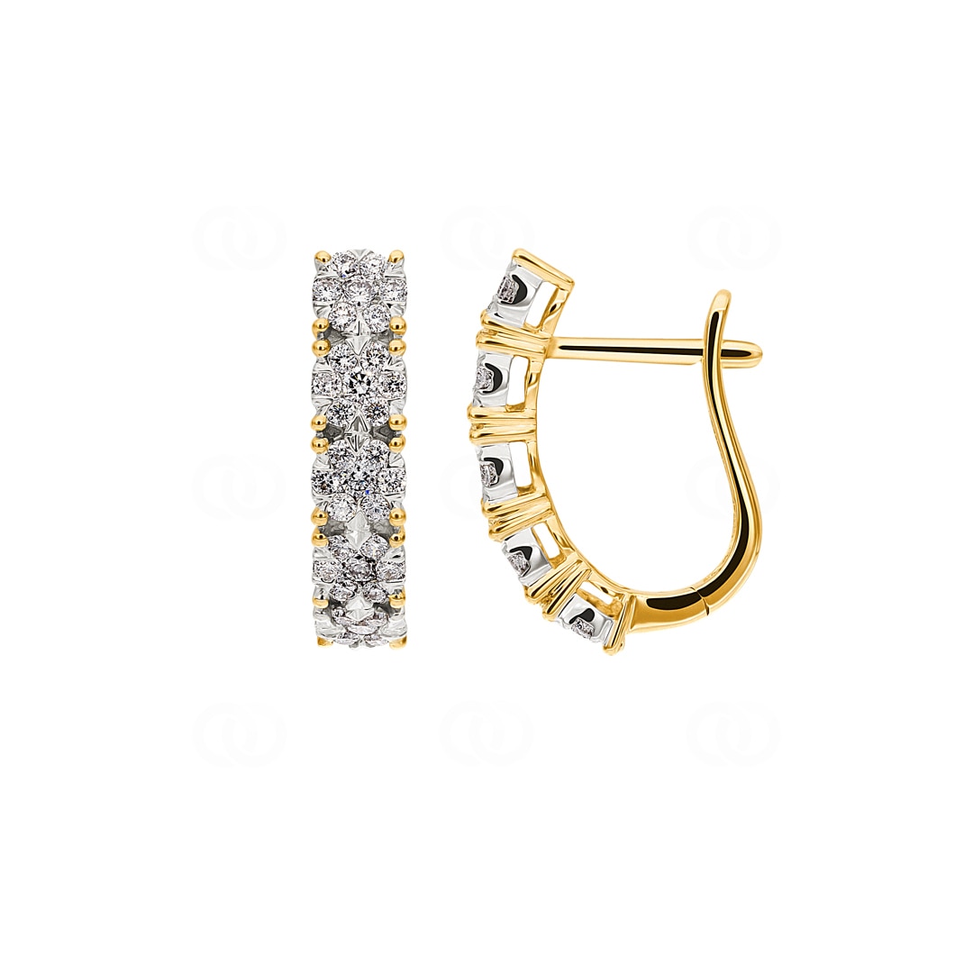 0.90 Karat Diamant-Kreolen 750/18 K Gelbgold