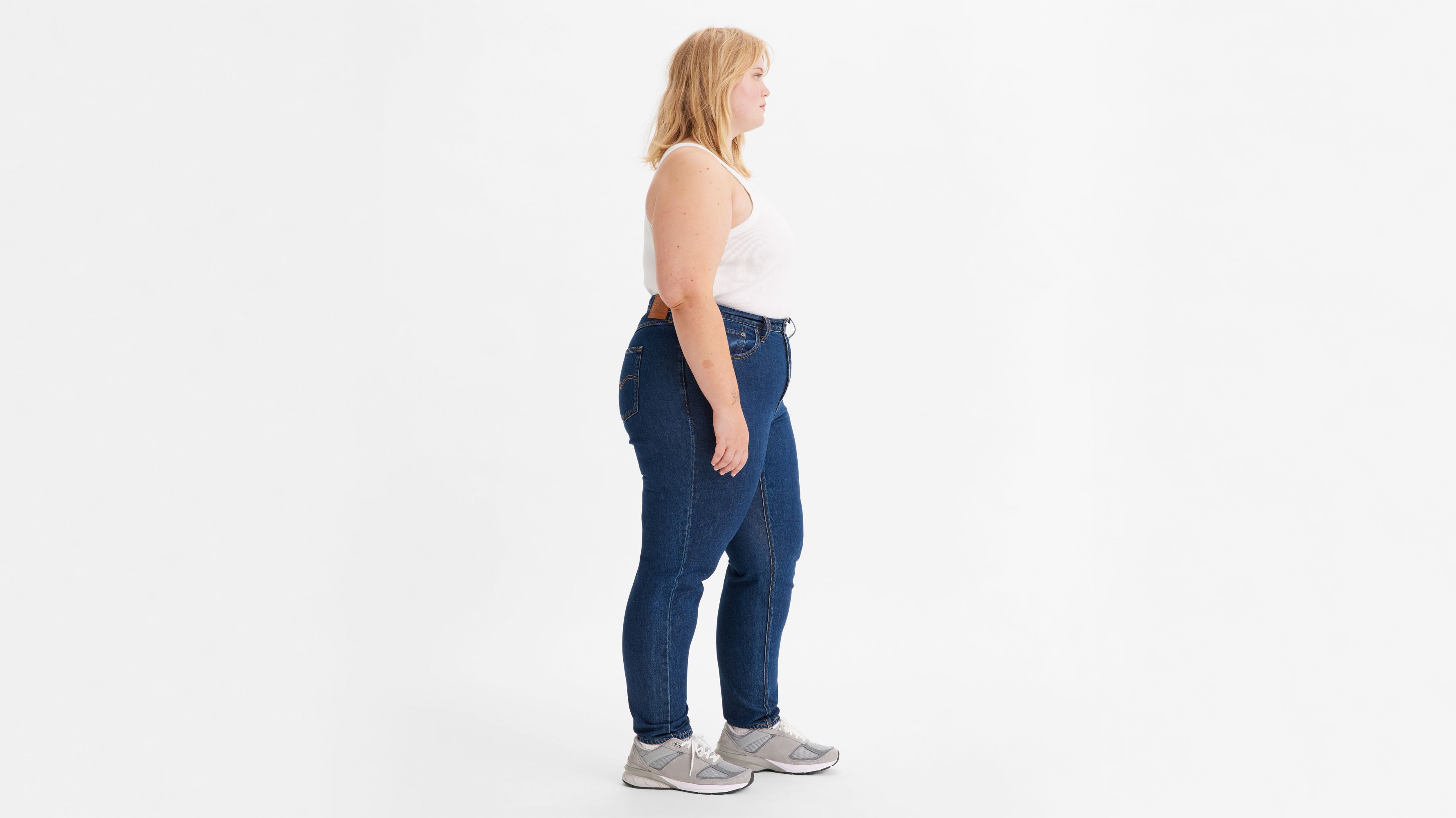 Jean Mom ’80 (grandes tailles) - Dark Indigo Flat Finish - Bleu