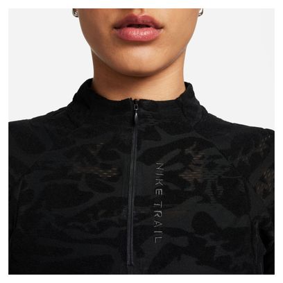 Haut Thermique 1/2 Zip Femme Nike Dri-Fit Trail Noir