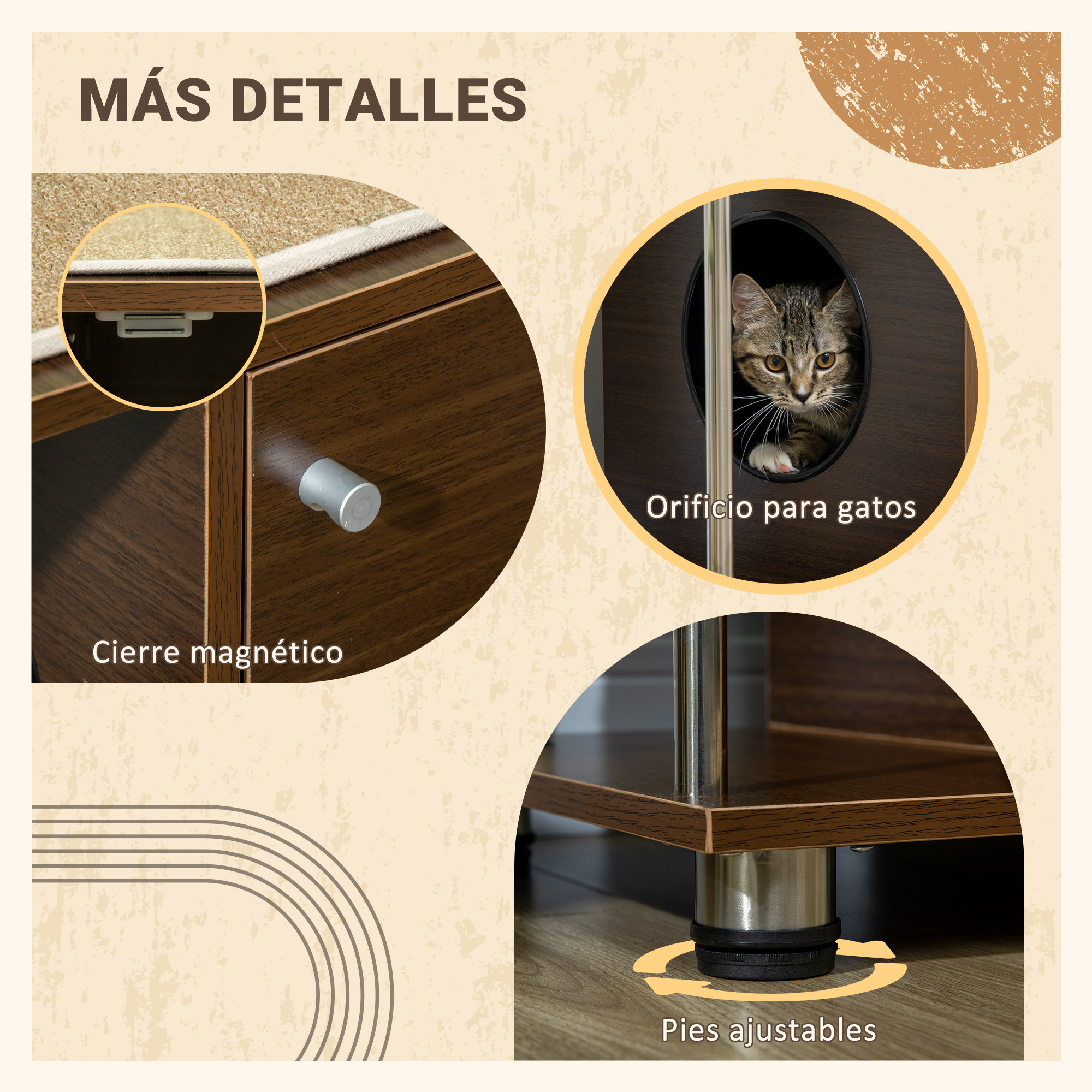 Mesa lateral com almofada para caixa de areia de gato PawHut