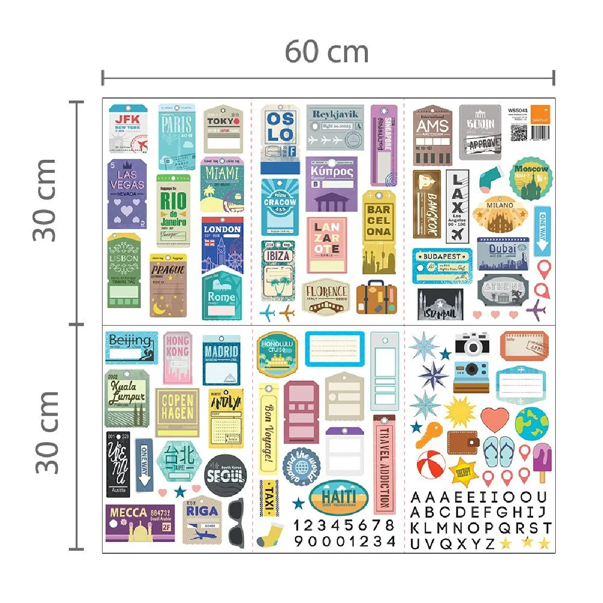 WALPLUS Sticker Mural Bagages - Bleu Clair