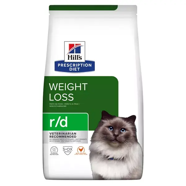Croquetes de Frango Hill's Prescription Diet Feline R/D para Perda de Peso 1,5kg