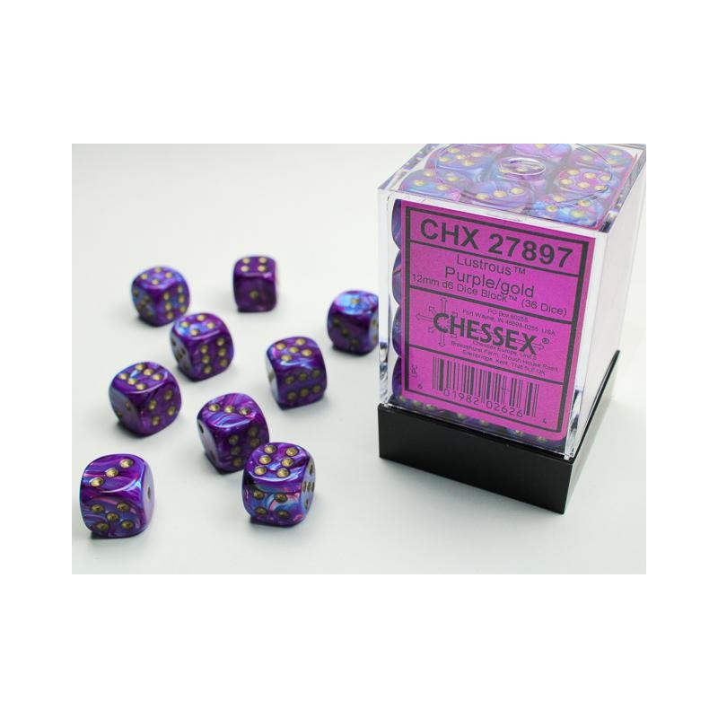 Pack de 36 dés D6 * lustrous * VIOLET