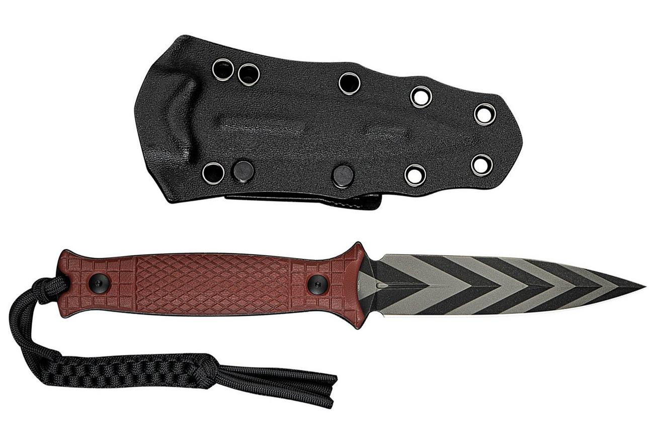 Civivi Perfrico C23026-3 Black/Gray Striped 14C28N Burgundy G10, vaststaand mes