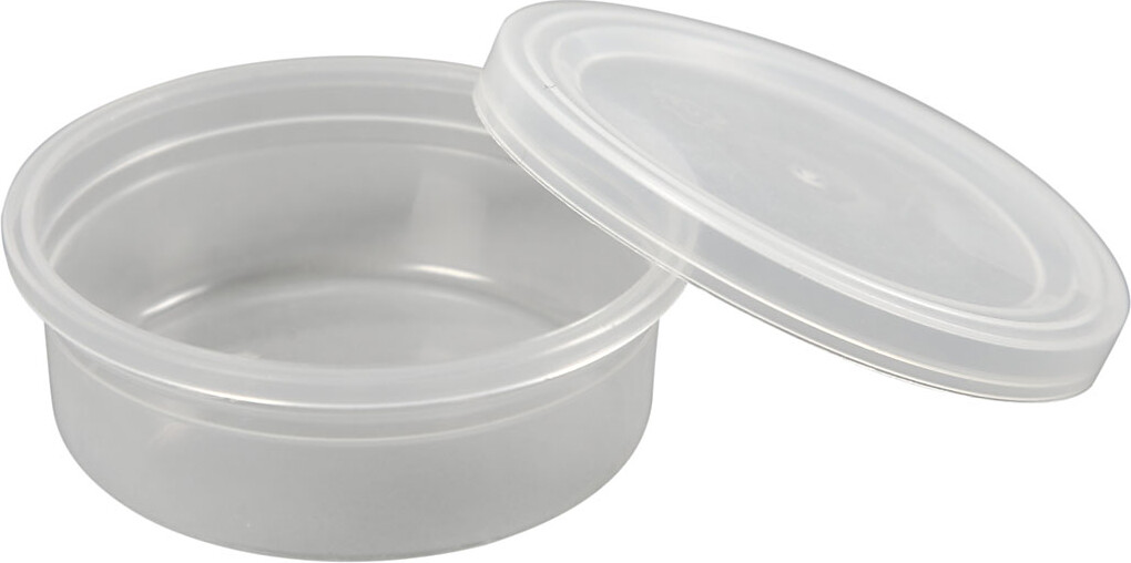 Plastbøtte Med Låg - H 24 MM - Ø 68 MM - 45 ML - 20 Stk