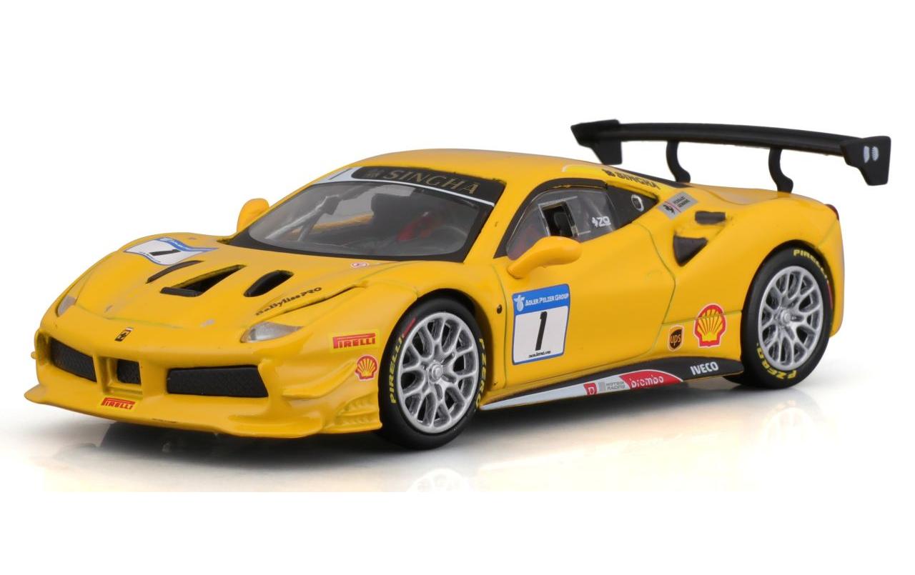 Ferrari Racing 488 Challenge Gelb 1:43Sammlermodell im Massstab 1:43