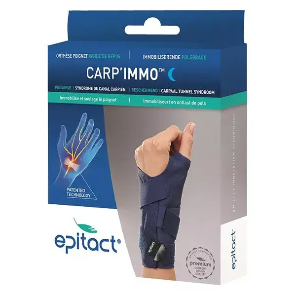 Suporte rígido de repouso Epitact Carp' Immo para síndrome do túnel do carpo esquerdo, tamanho G