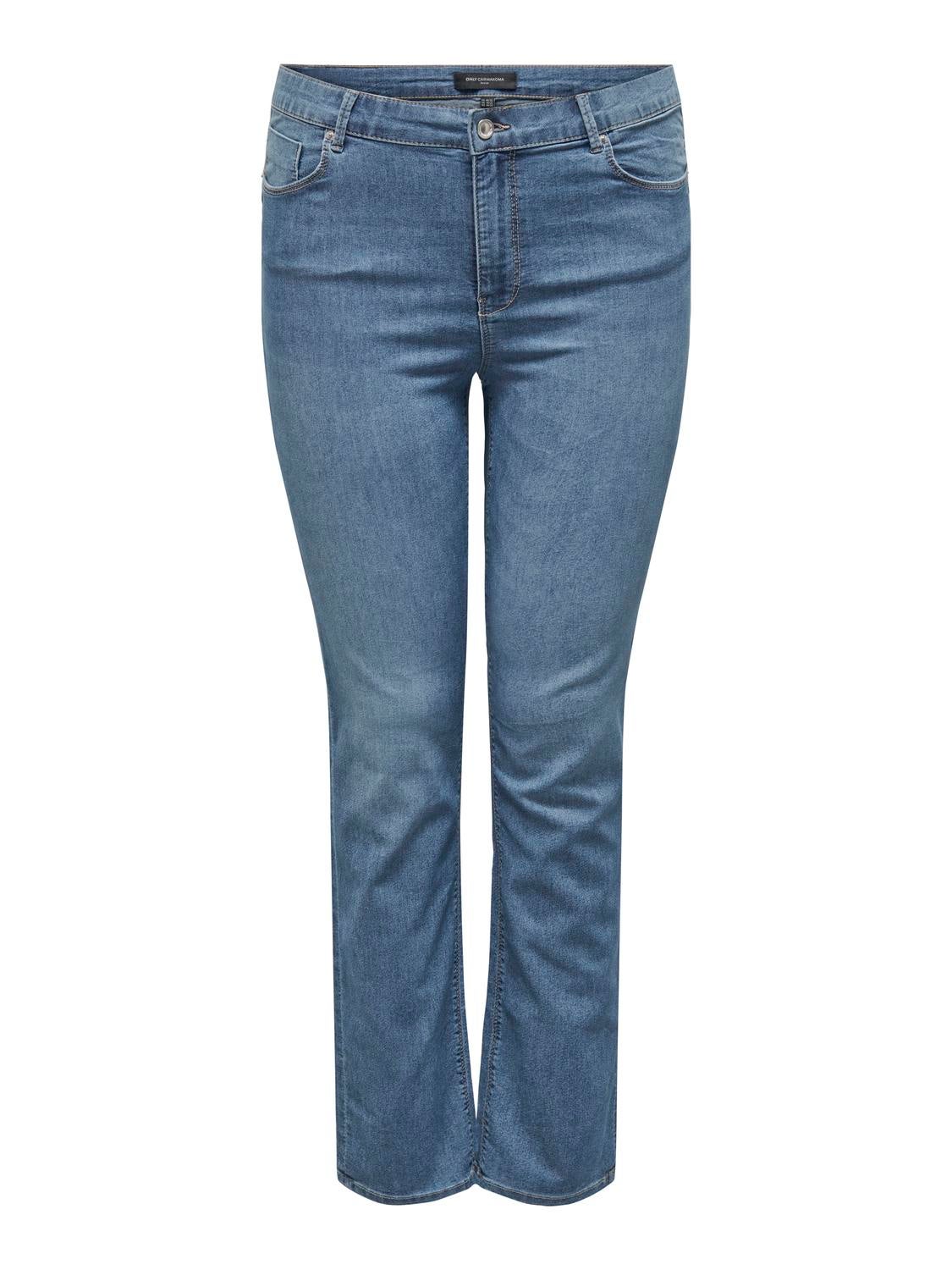 CARHIRIS Mittlere Taille Gerade geschnitten Jeans Light Blue Denim