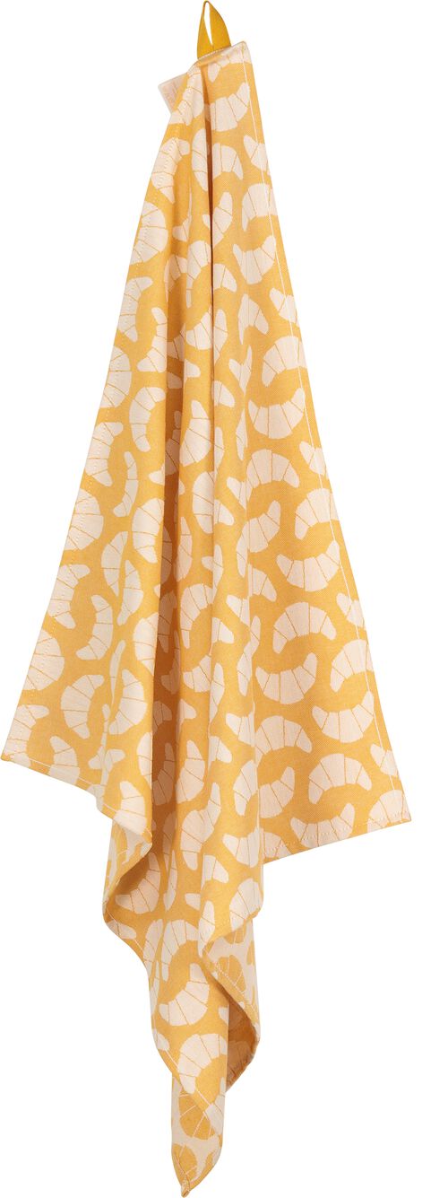 torchon 65x65 croissant - blanc/ocre