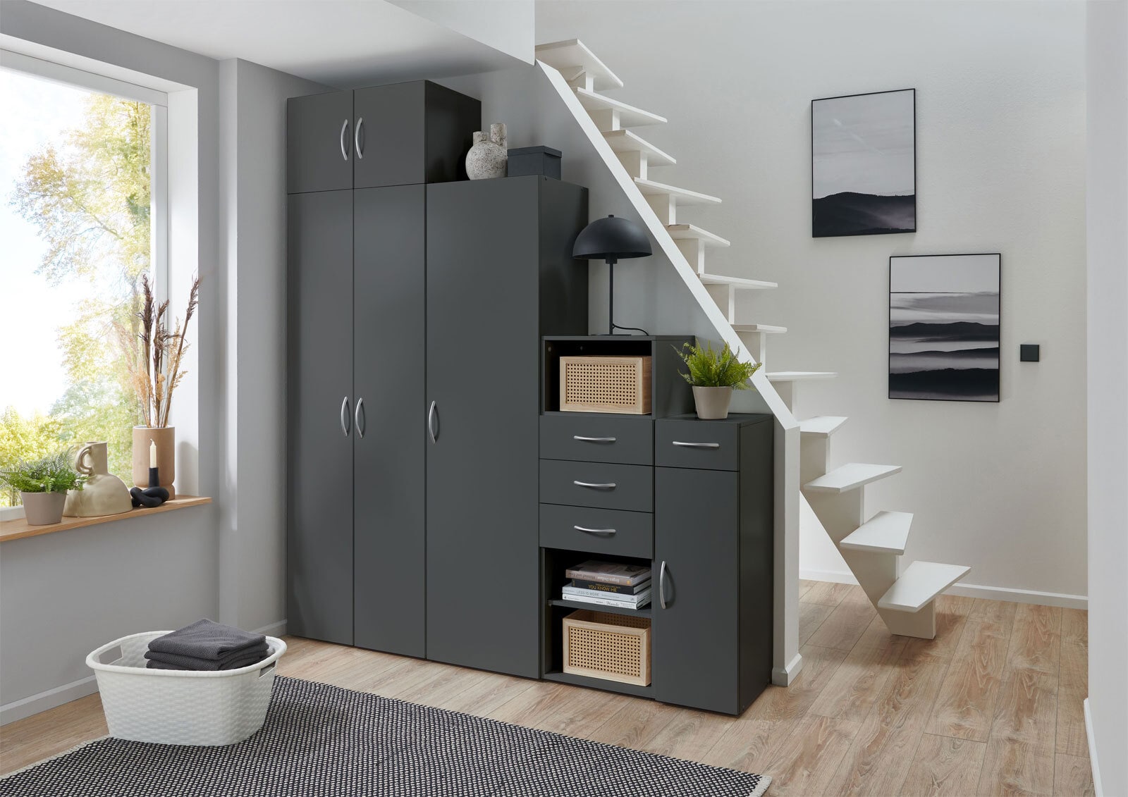 Kleiderschrank Multiraumkonzept 40x185x40 cm grau