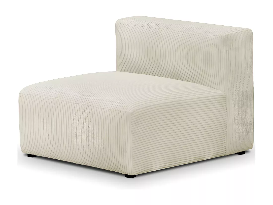 Chauffeuse sans accoudoirs modulable en velours côtelé beige - Modulo