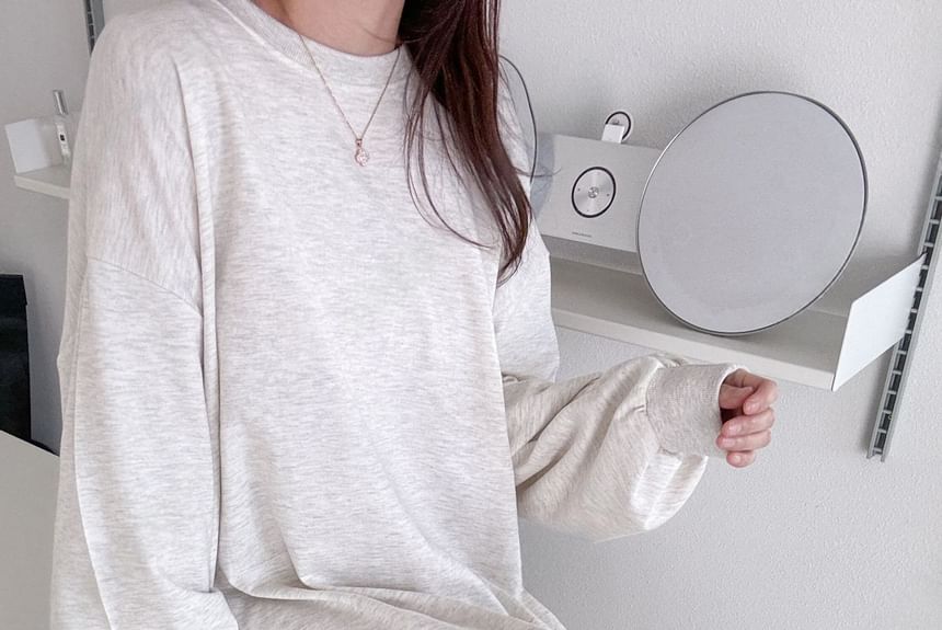 Chubby Girl - Lange mouw effen losse jurk