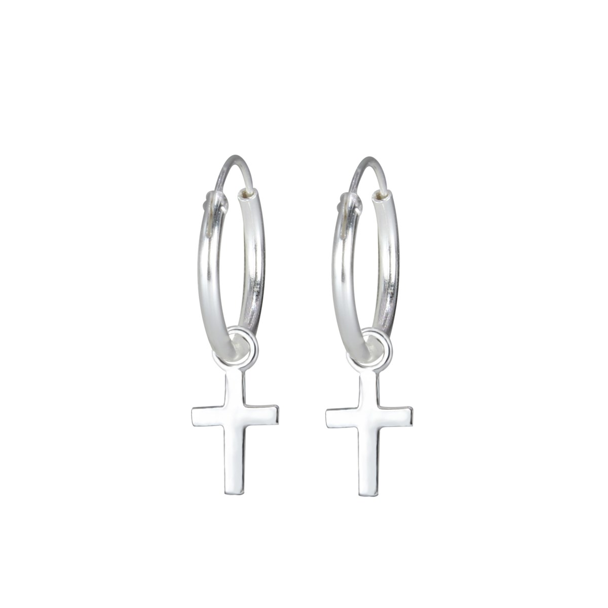Boucles d'oreilles croix en argent 925