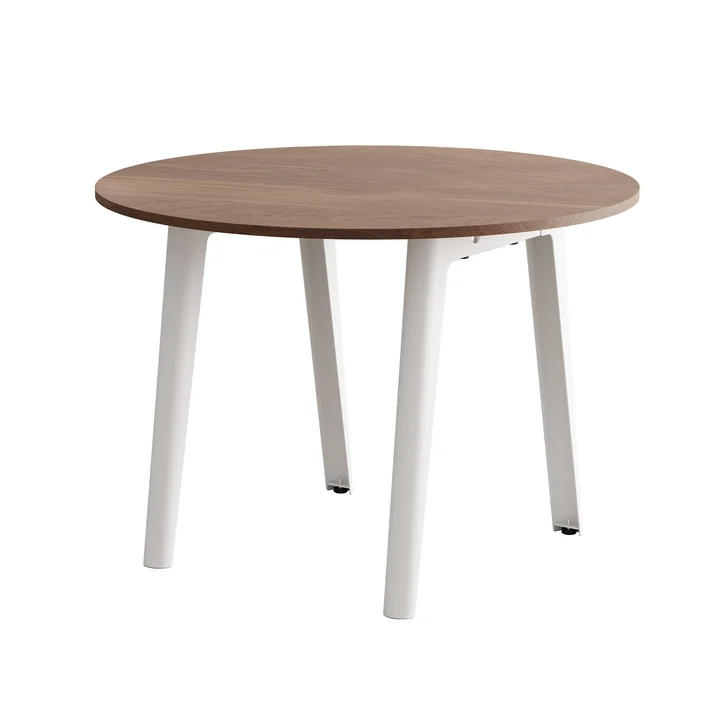 TipToe - NEW MODERN Esstisch Ø 110 cm, Walnuss / cloudy white