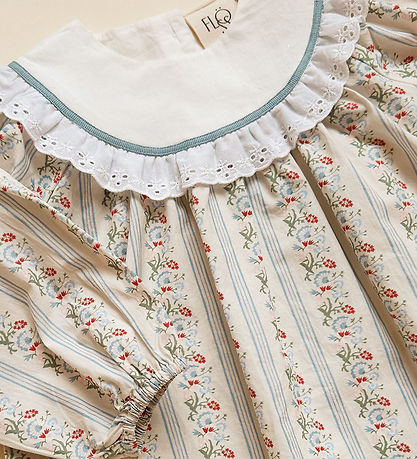 Flöss Kleid - Abigail - Soft White/Hell Blue