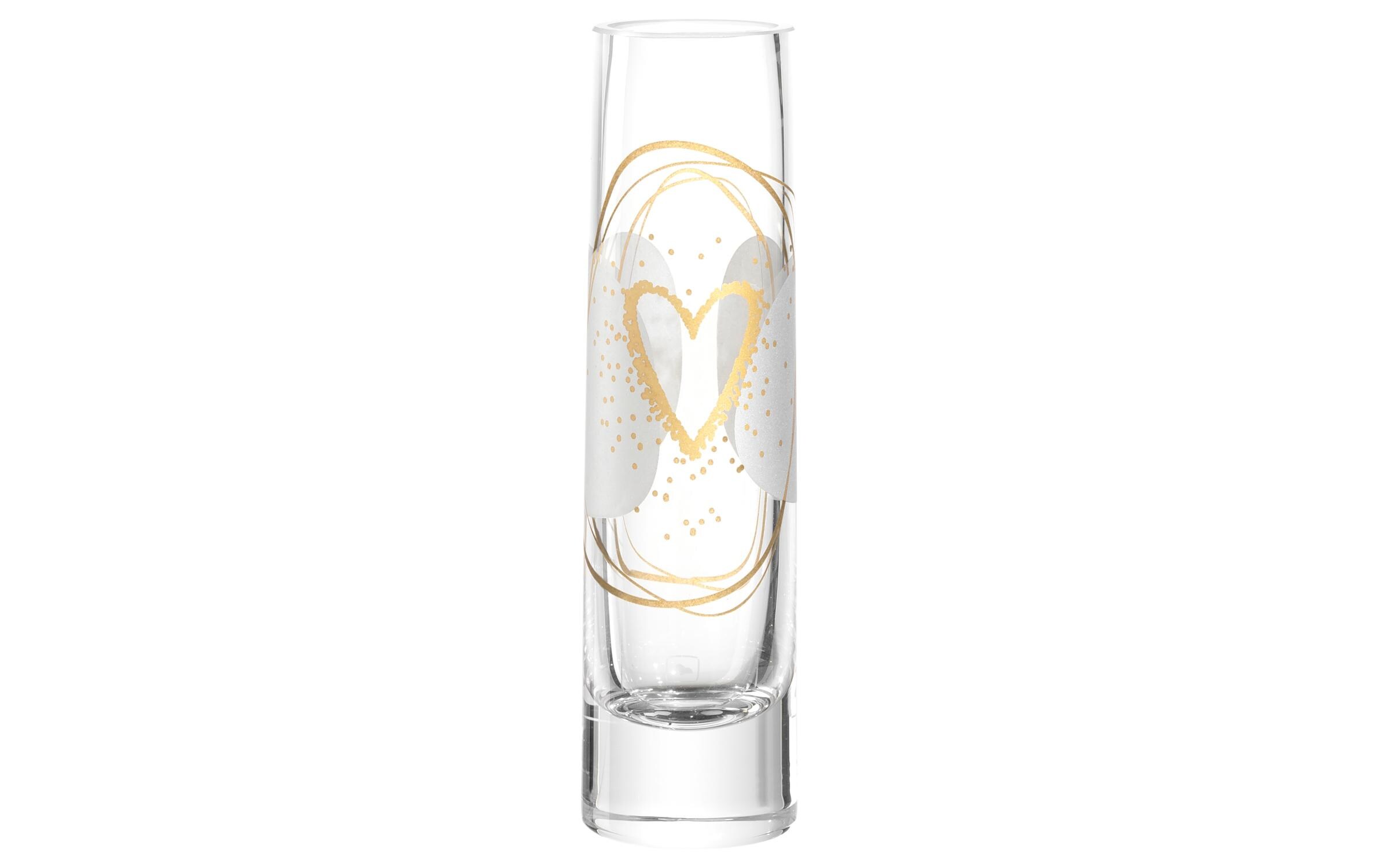 Vase Emozione Herz 17 cm, Gold/TransparentDekorative Vase