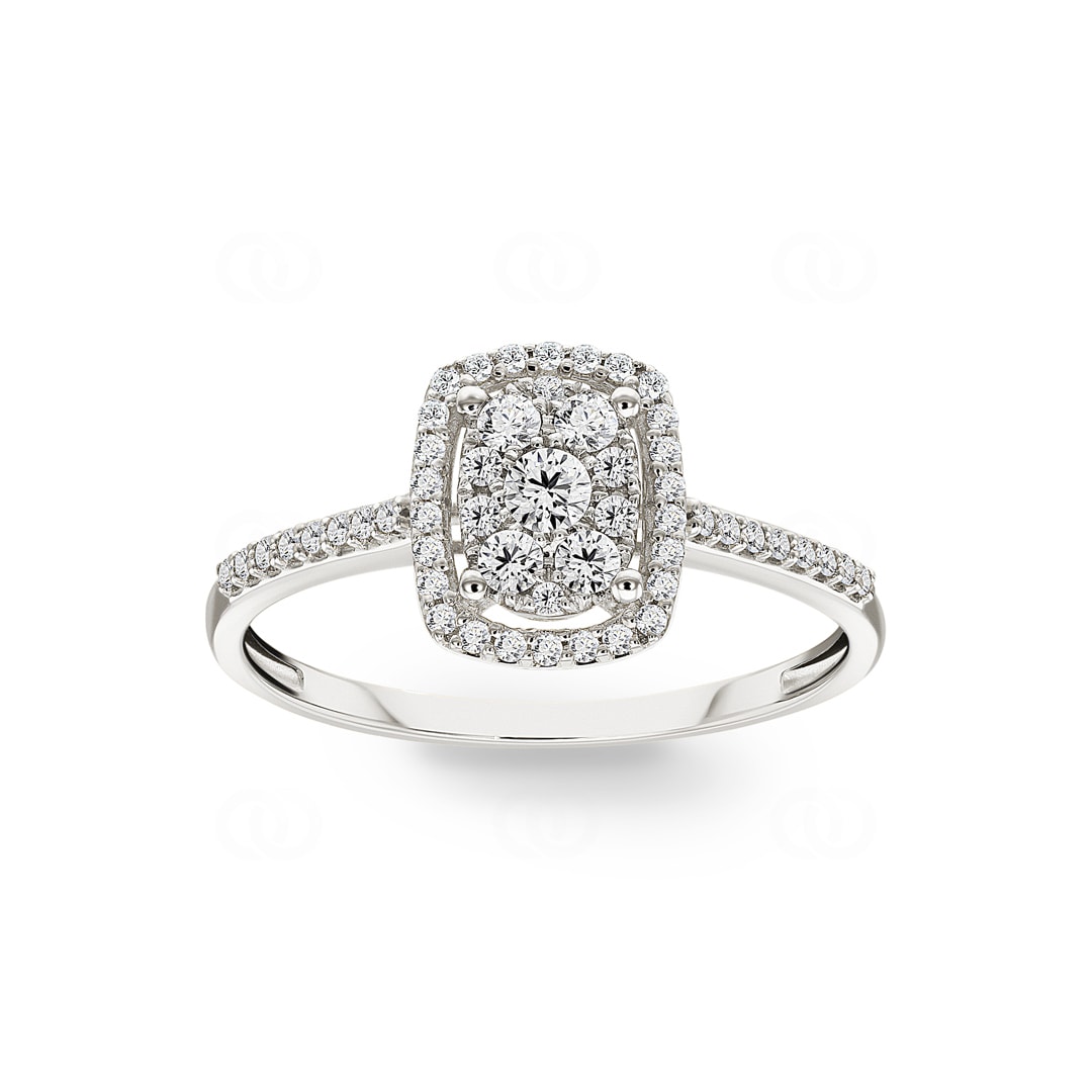 Damenring 750/18 K Weissgold mit Diamanten 0.30ct H/si