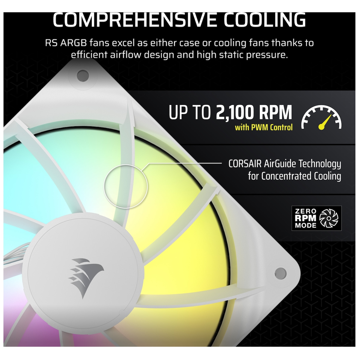 Corsair RS120 ARGB 120mm PWM vifte (hvit)