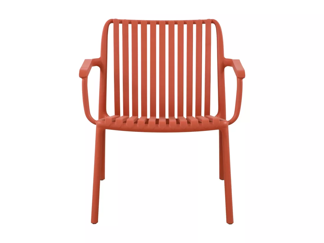 Lot de 2 fauteuils bas de jardin empilables en polypropylène - Rouge - SESEH de MYLIA