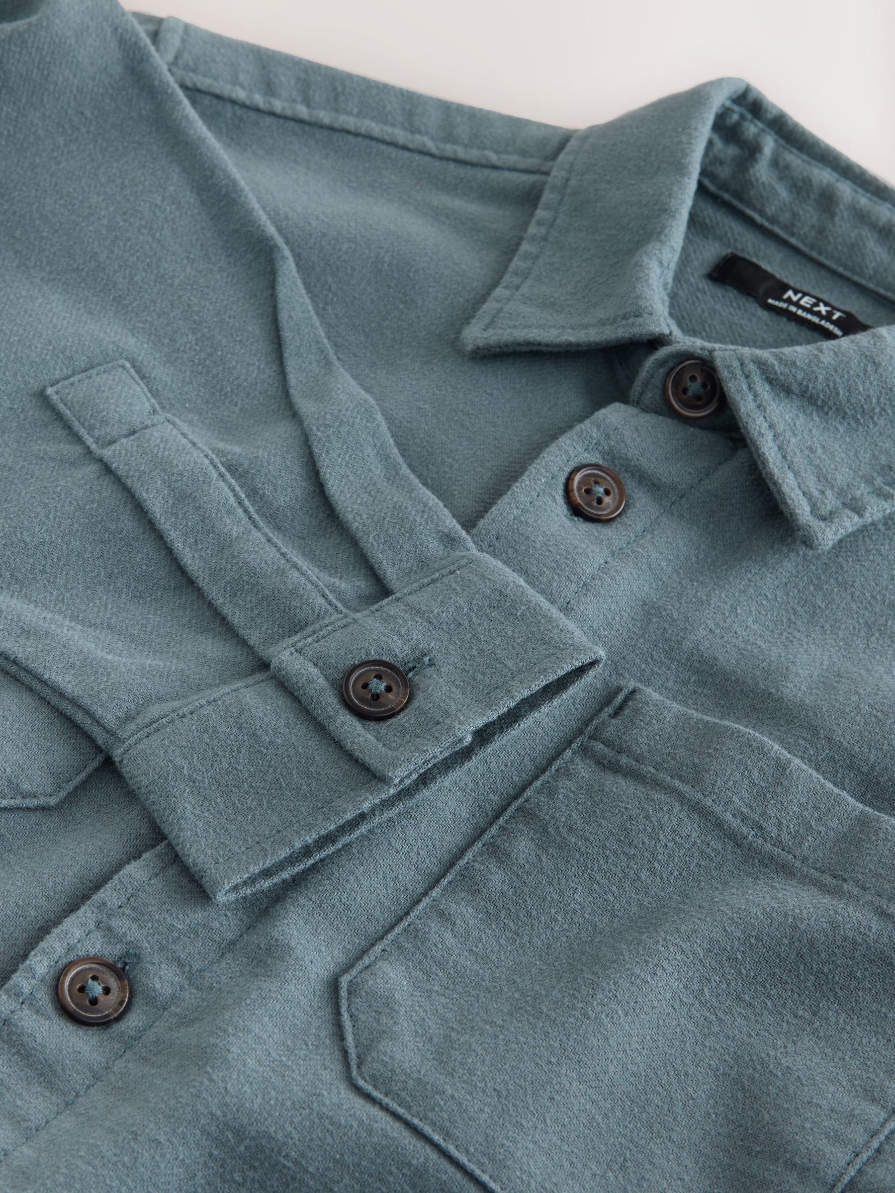 Petroliumblauw - Geborsteld overshirt (3-16jr)