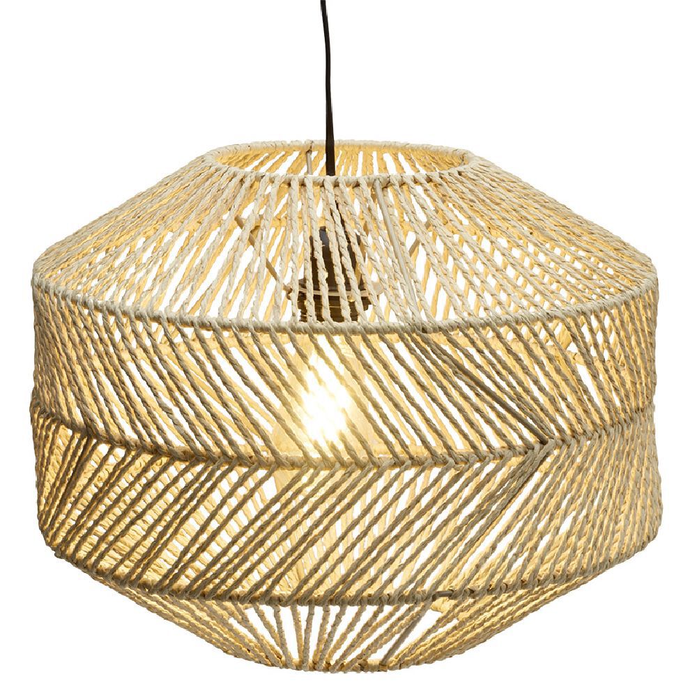 Luminaire à suspension filaire cordelette effet naturel Ø38xH30cm