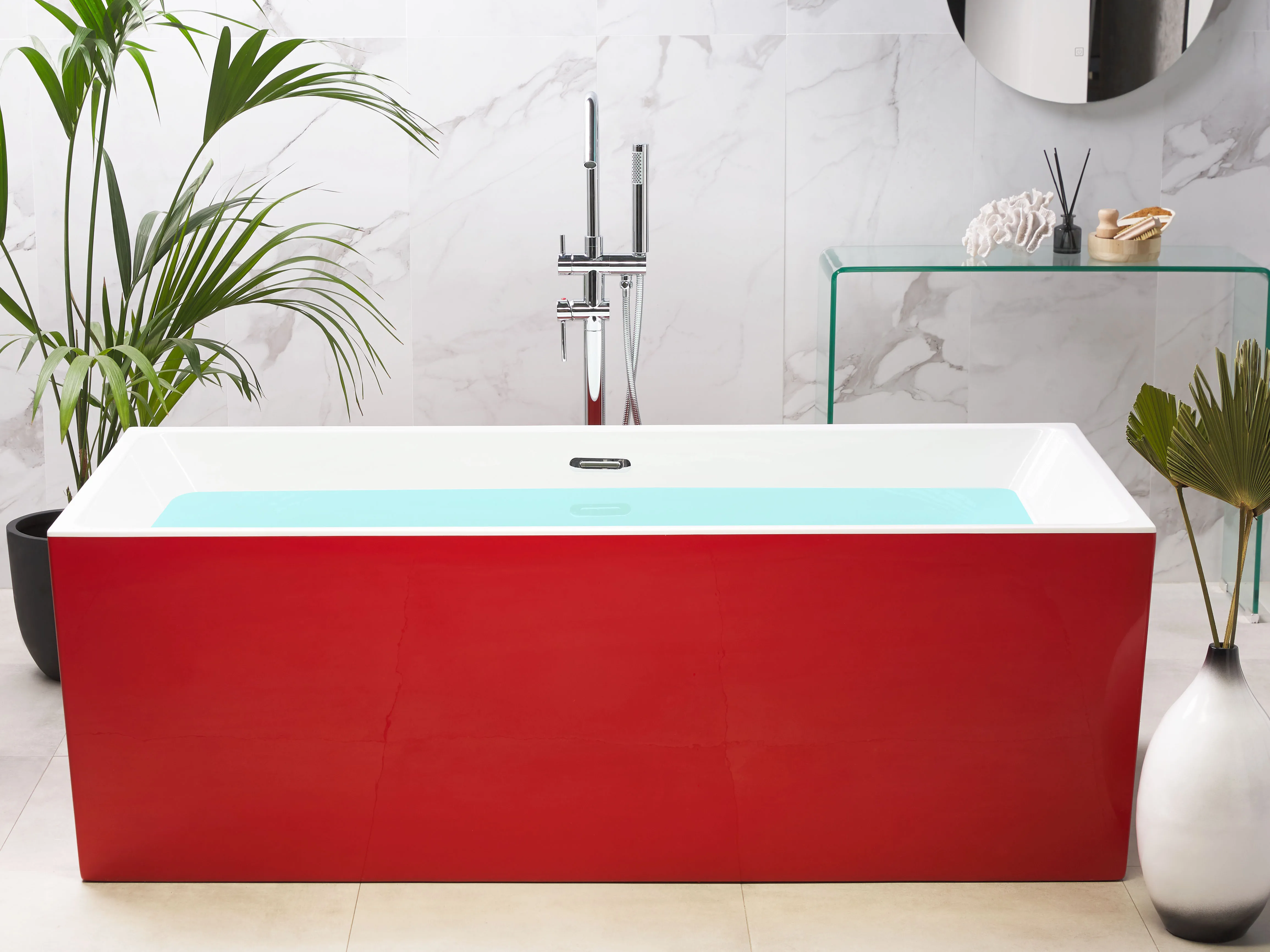 Vrijstaand bad RIOS 170 x 80 cm Rood