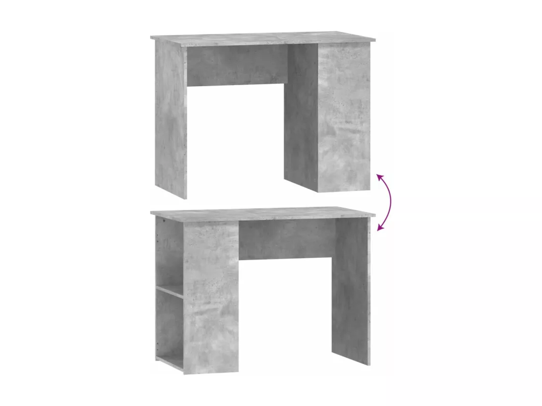 Bureau Gris béton 100x55x75 cm Bois d'ingénierie