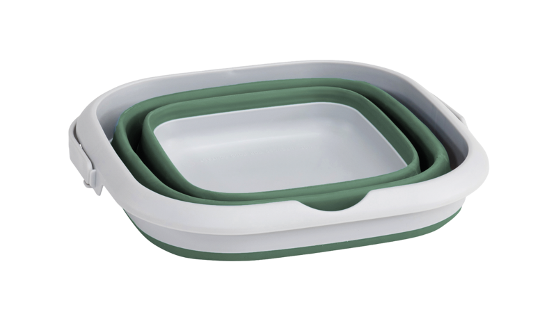 COLLAPS BUCKET SQUARE W/LID  (SHADOW GREEN)