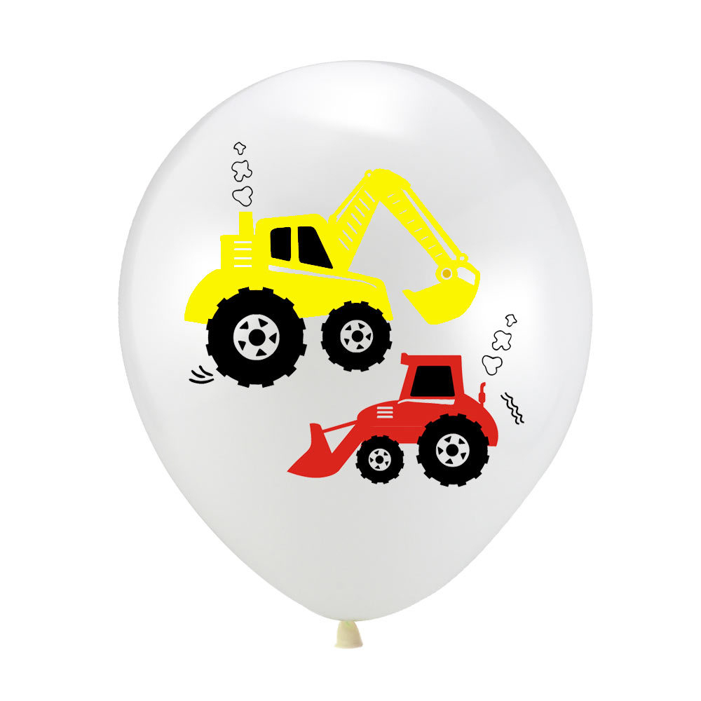 (65-tlg. Set) Einweg Geschirr Kinder Geburtstags Party Tisch Deko   Girlande / Luftballons - Baustelle