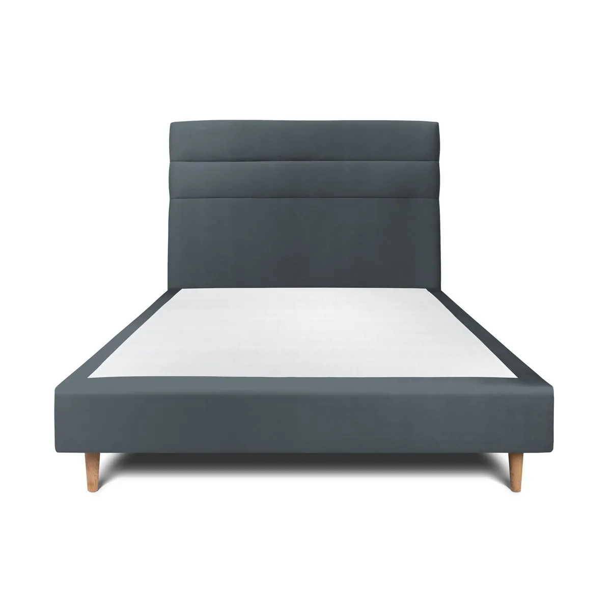 Lit Sommeil de plomb 135x190cm - Tête lignes Gris anthracite