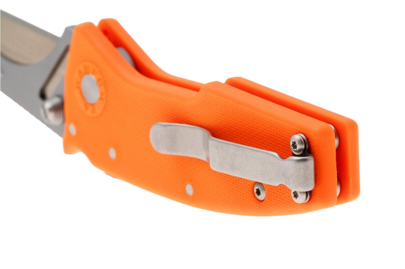 Demko Razor-Shark, RAZOR-SHARK-ORANGE, Satin Stainless Steel, Orange GRN utility zakmes